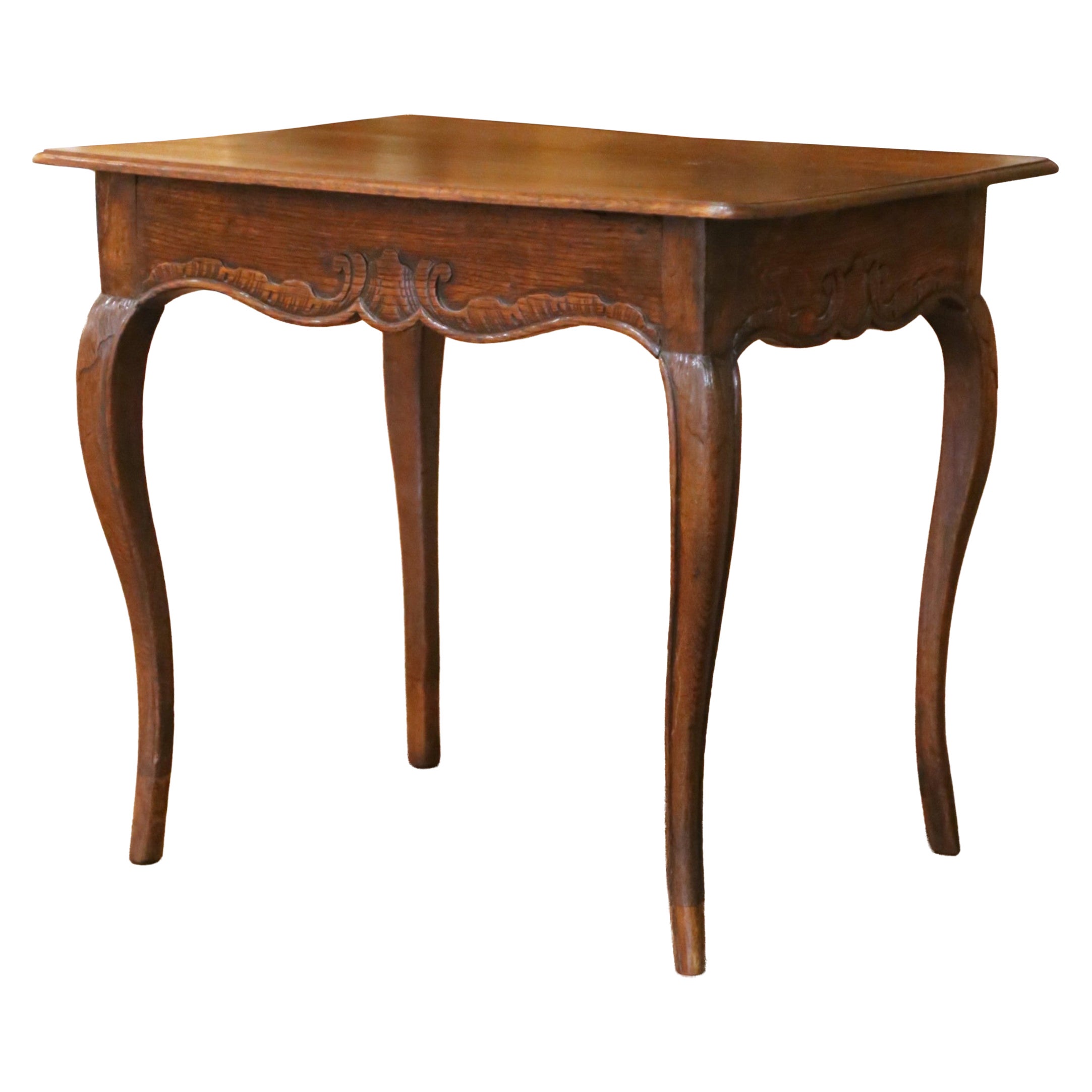 Table d'appoint en chêne sculpté Louis XV du XIXe siècle en vente