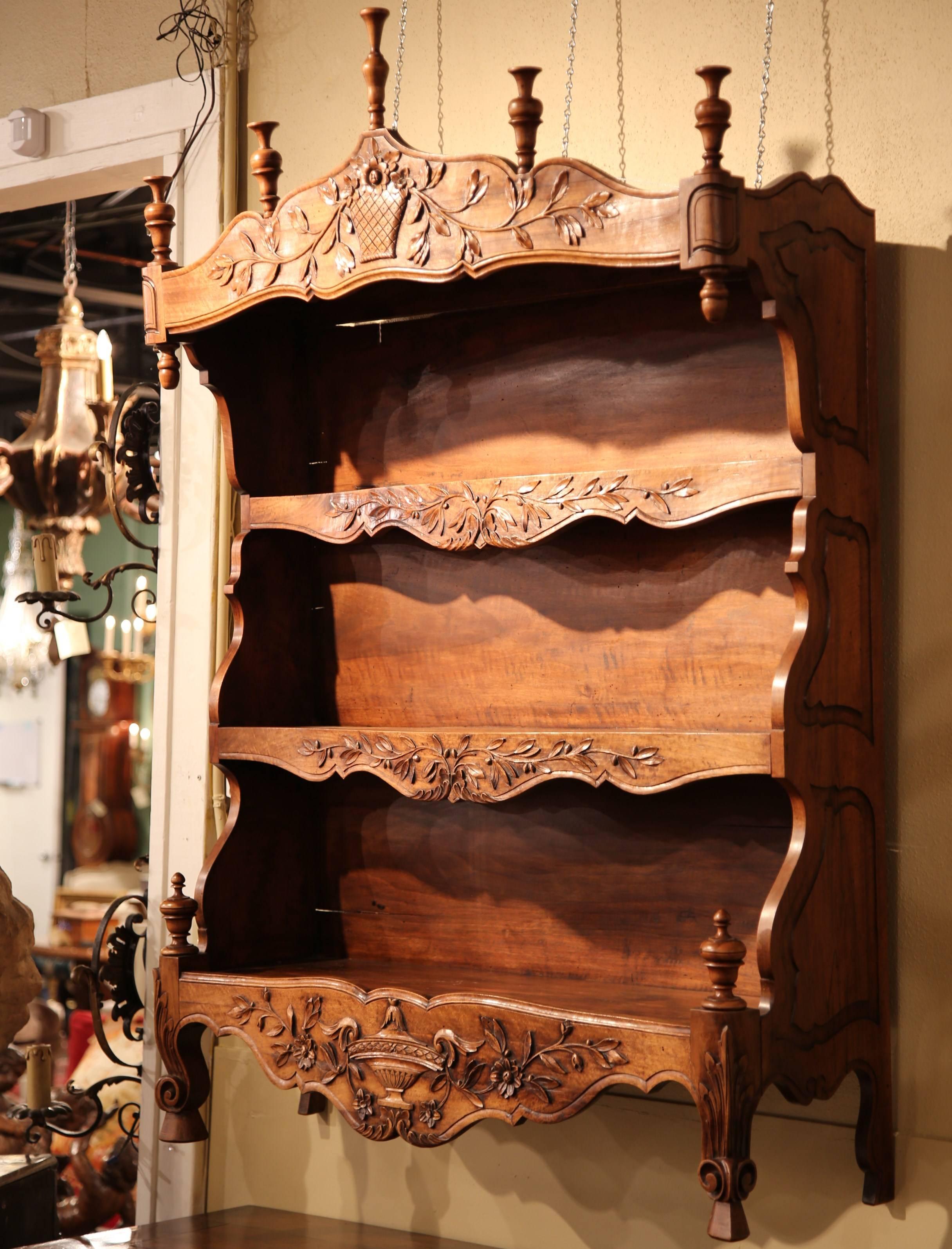 This beautifully carved, antique fruitwood 