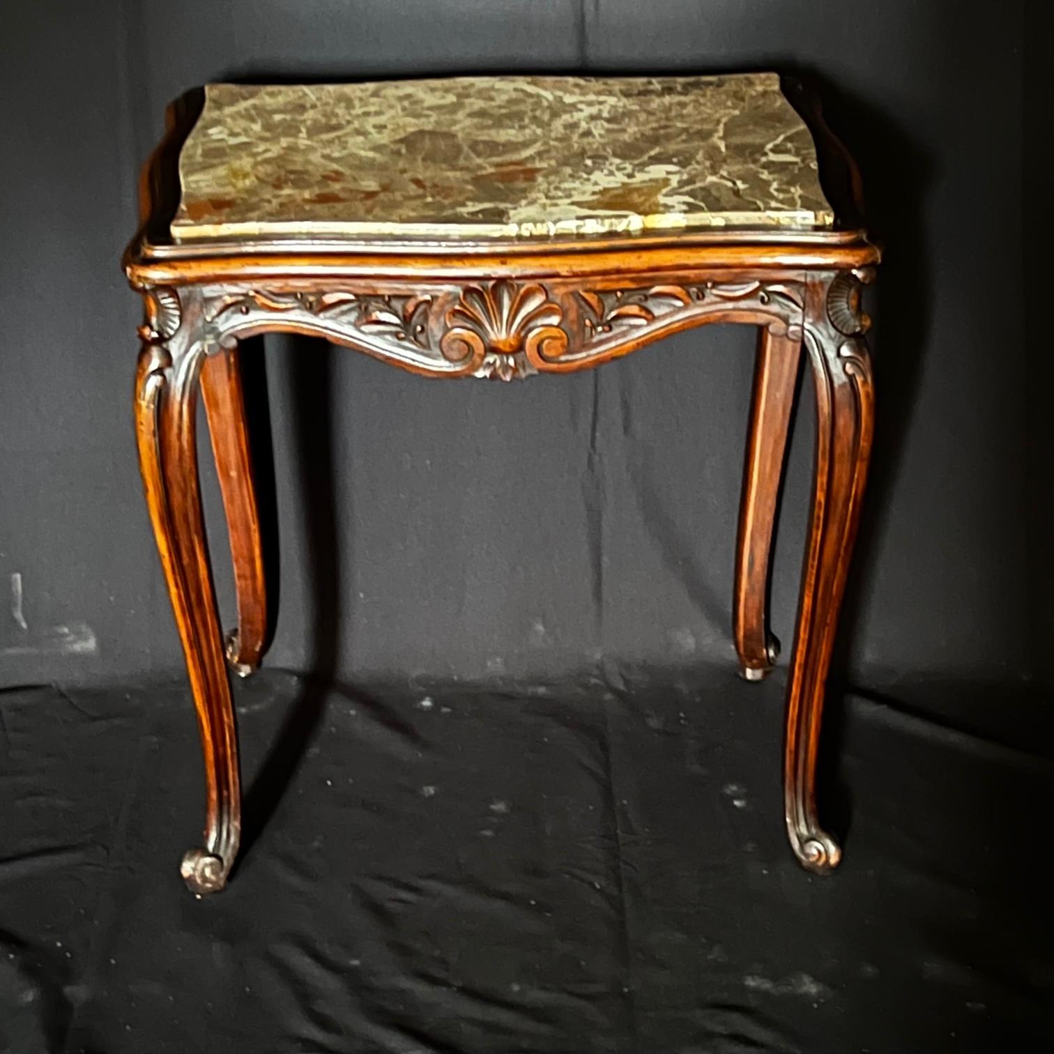19th Century French Louis XV Carved Walnut Side Table 3