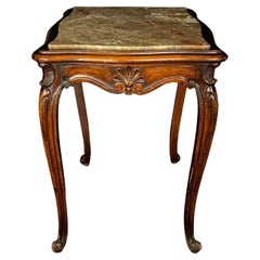 19th Century French Louis XV Carved Walnut Side Table