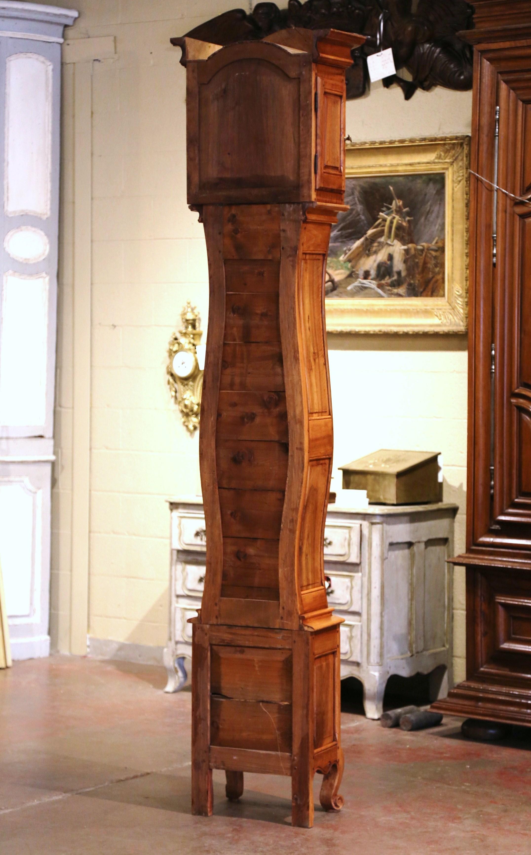 19th Century French Louis XV Carved Walnut Tall Case Clock from Provence 14