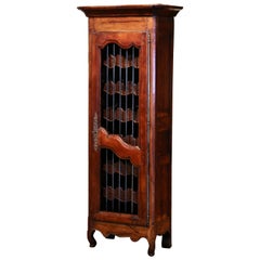 Antique 19th Century French Louis XV Carved Walnut Thirty Five Wine Bottles Cabinet