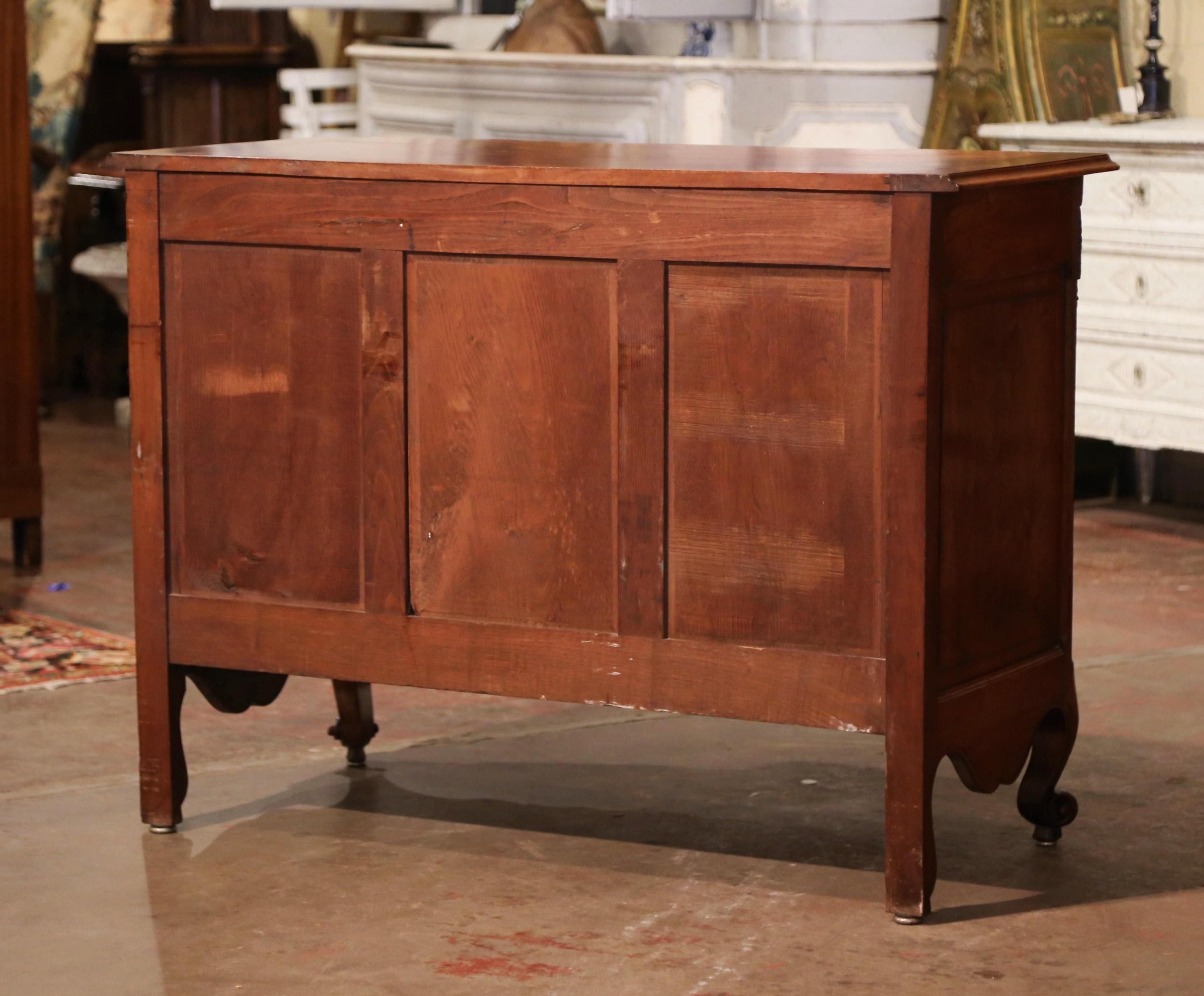 19th Century, French Louis XV Carved Walnut Two-Door Buffet from Provence For Sale 10