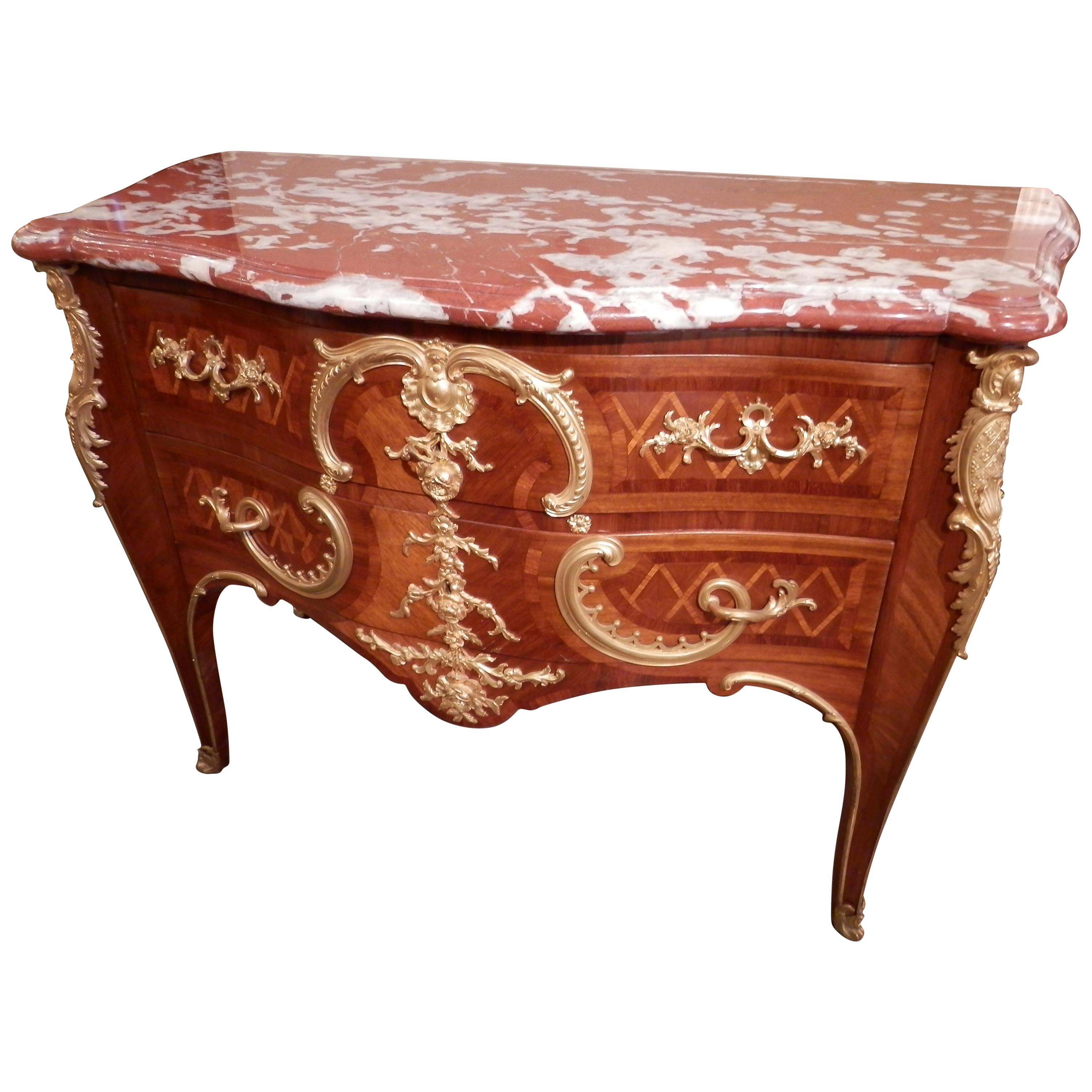 19th Century French Louis XV Commode by G. Durand For Sale