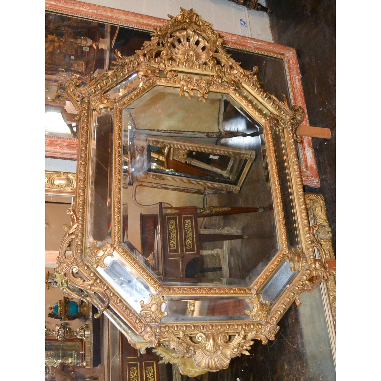 19th Century French Louis XV Cushion Mirror 1