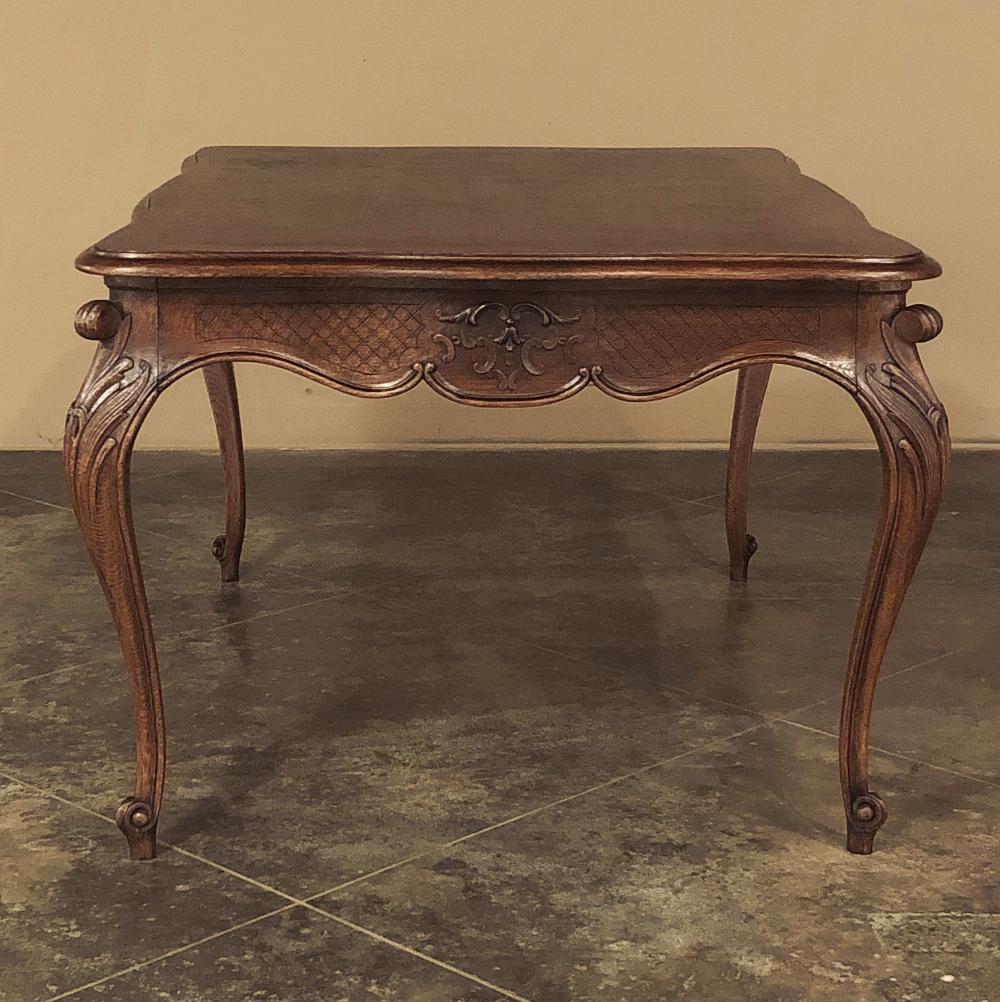 Oak 19th Century French Louis XV Desk, Dining Table For Sale
