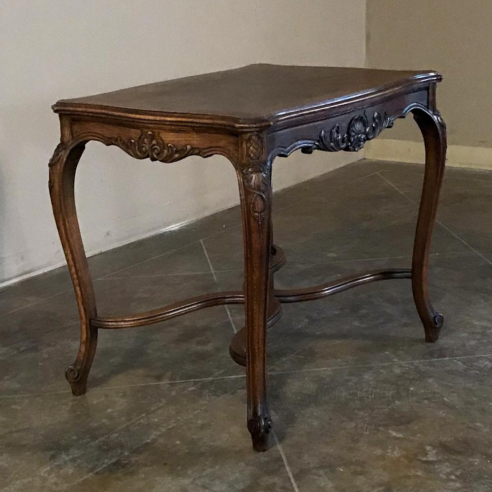 Hand-Carved 19th Century French Louis XV End Table