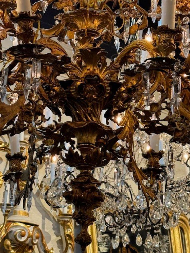 19th Century French Louis XV French Chandelier with 24 Lights In Good Condition For Sale In Dallas, TX