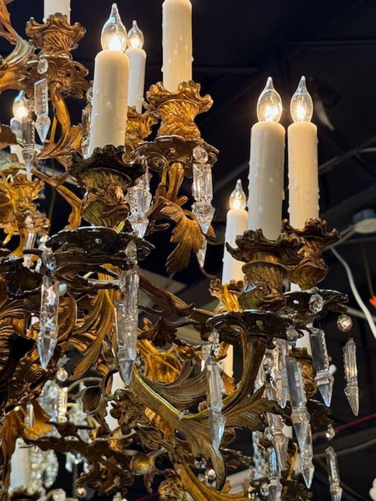 19th Century French Louis XV French Chandelier with 24 Lights For Sale 2