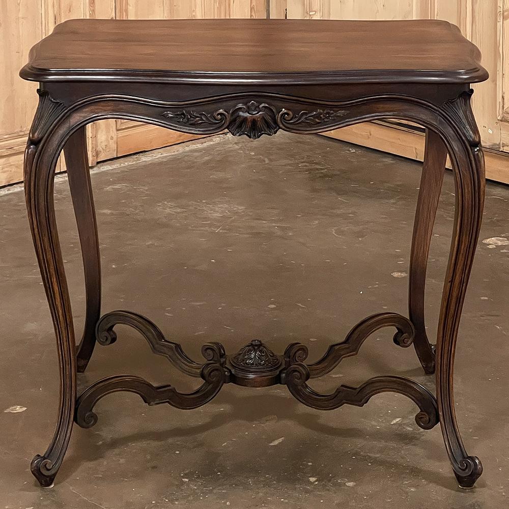 Hand-Carved 19th Century French Louis XV Fruitwood End Table For Sale