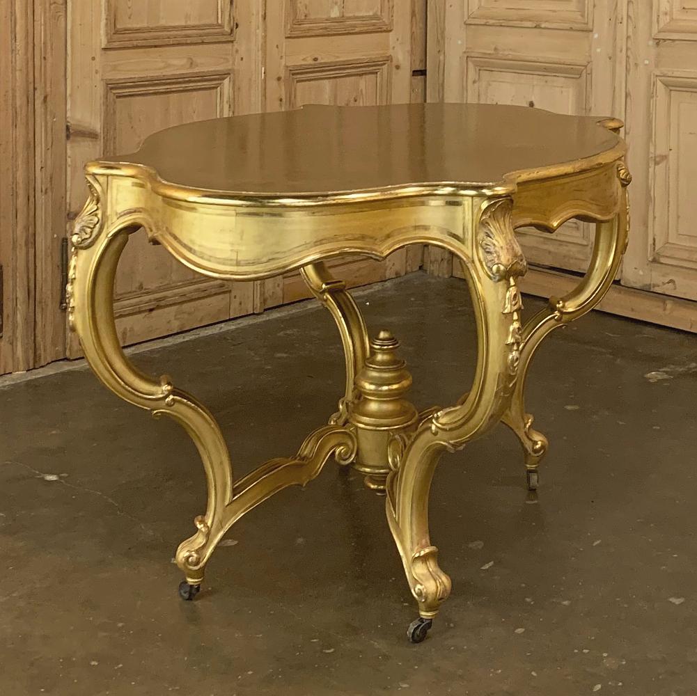 19th Century French Louis XV Gilded Center Table For Sale 4