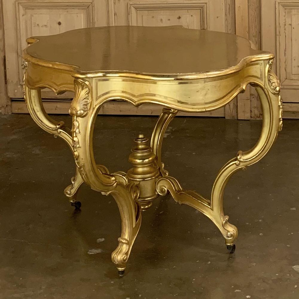 Late 19th Century 19th Century French Louis XV Gilded Center Table For Sale