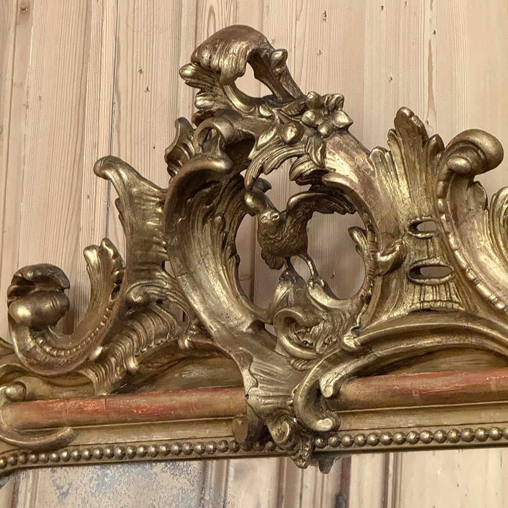 Specchio dorato francese Luigi XV del XIX secolo in vendita 6