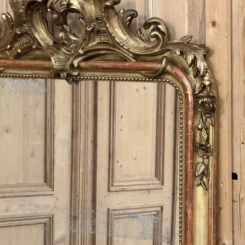 Specchio dorato francese Luigi XV del XIX secolo in vendita 7