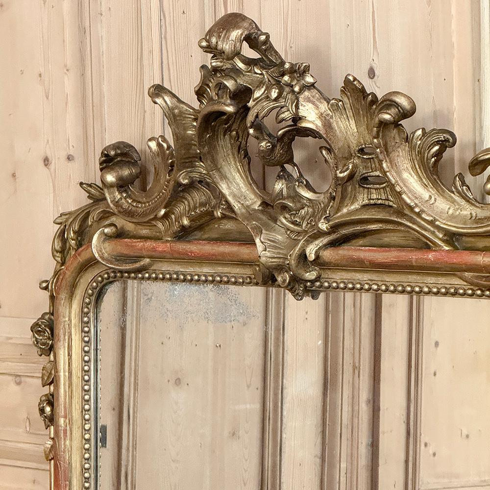 Specchio dorato francese Luigi XV del XIX secolo in vendita 10