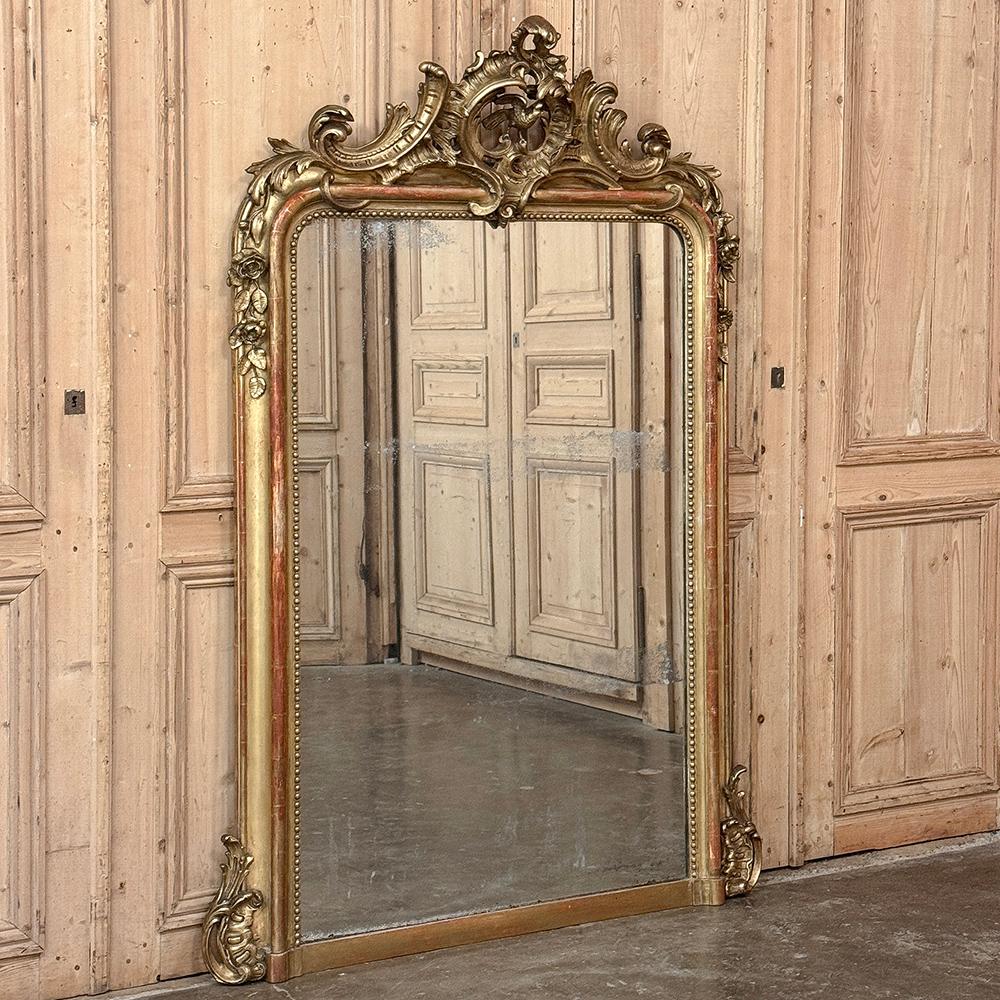 Francese Specchio dorato francese Luigi XV del XIX secolo in vendita