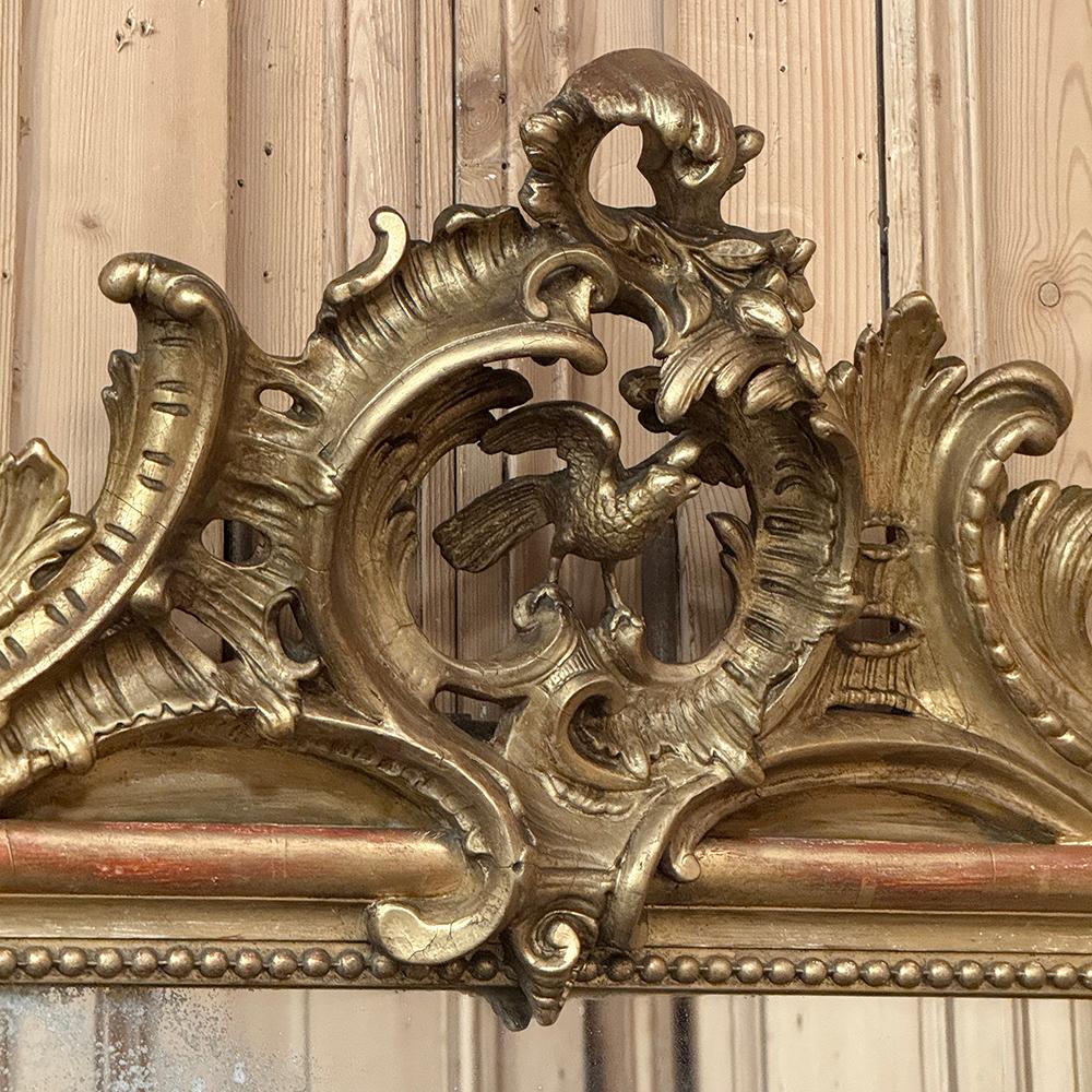 Specchio dorato francese Luigi XV del XIX secolo In condizioni buone in vendita a Dallas, TX