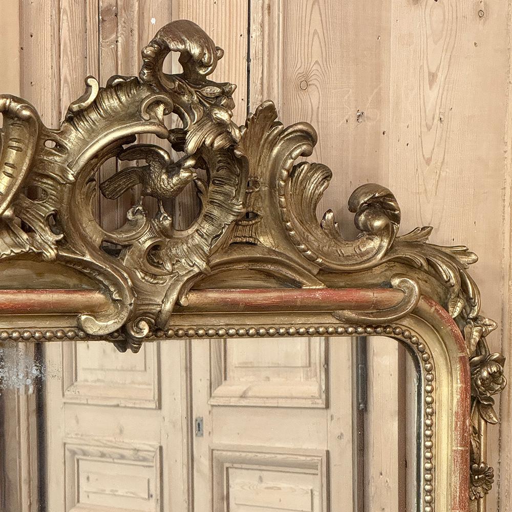 Specchio dorato francese Luigi XV del XIX secolo in vendita 3