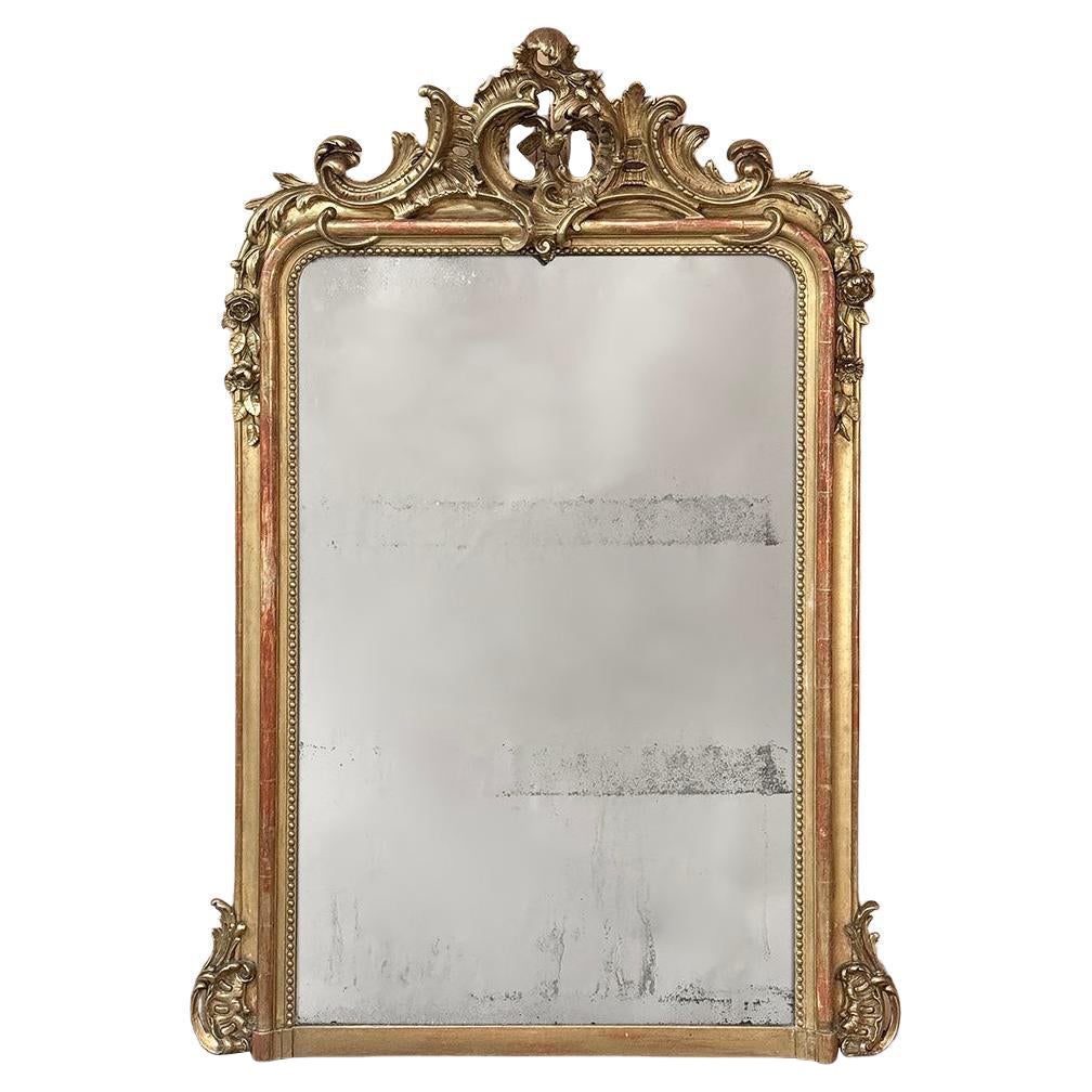 Miroir Louis XV français du 19ème siècle doré