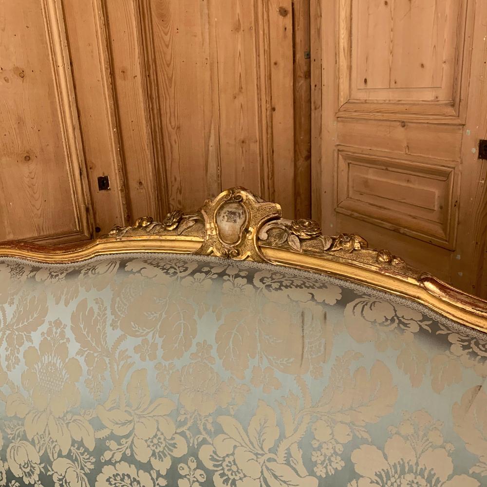 19th Century French Louis XV Giltwood Canape or Sofa 1