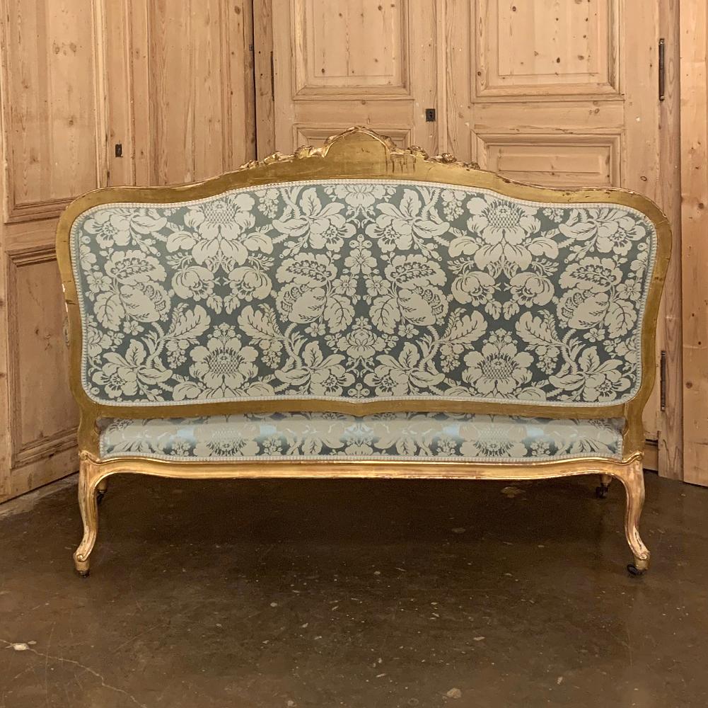 19th Century French Louis XV Giltwood Canape or Sofa 9