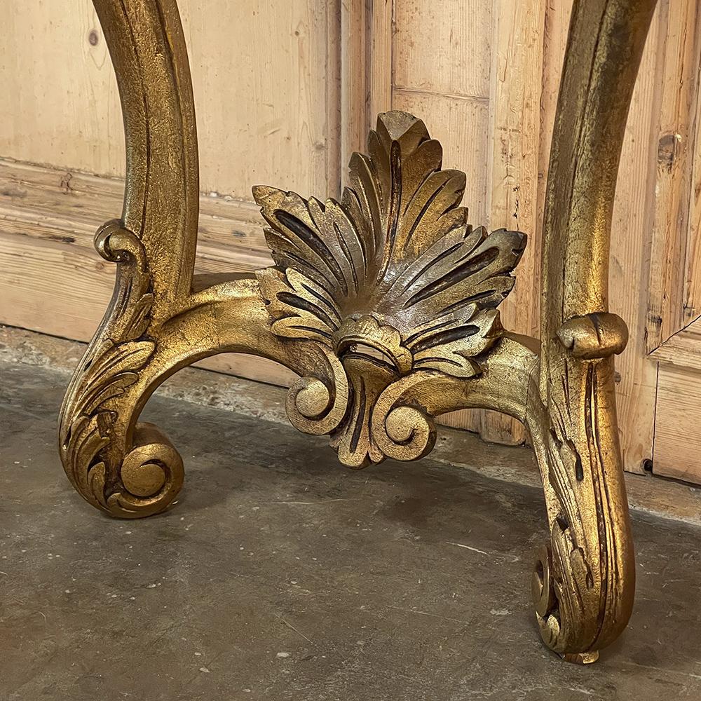 19th Century French Louis XV Giltwood Marble Top Console For Sale 8