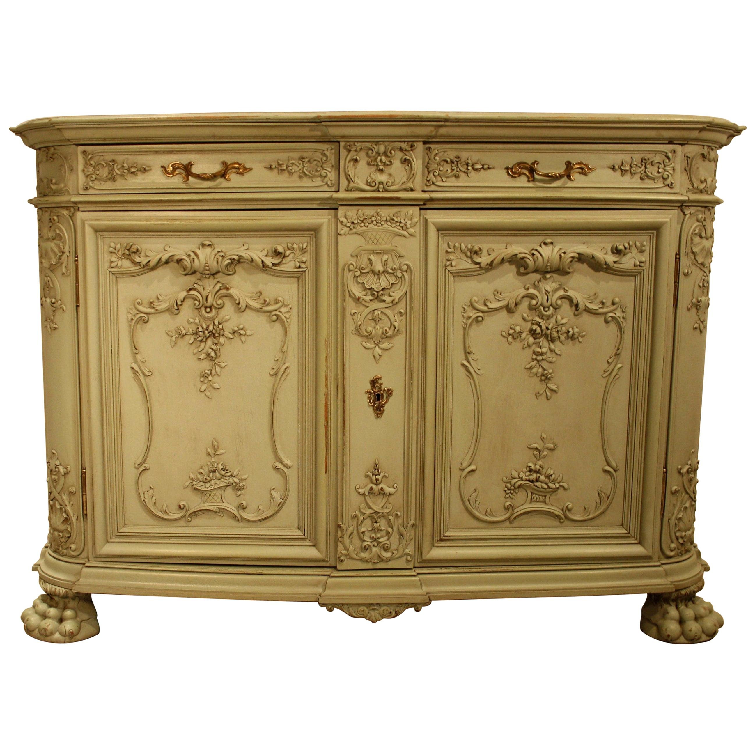 19th Century French Louis XV Hand Carved Buffet at 1stDibs