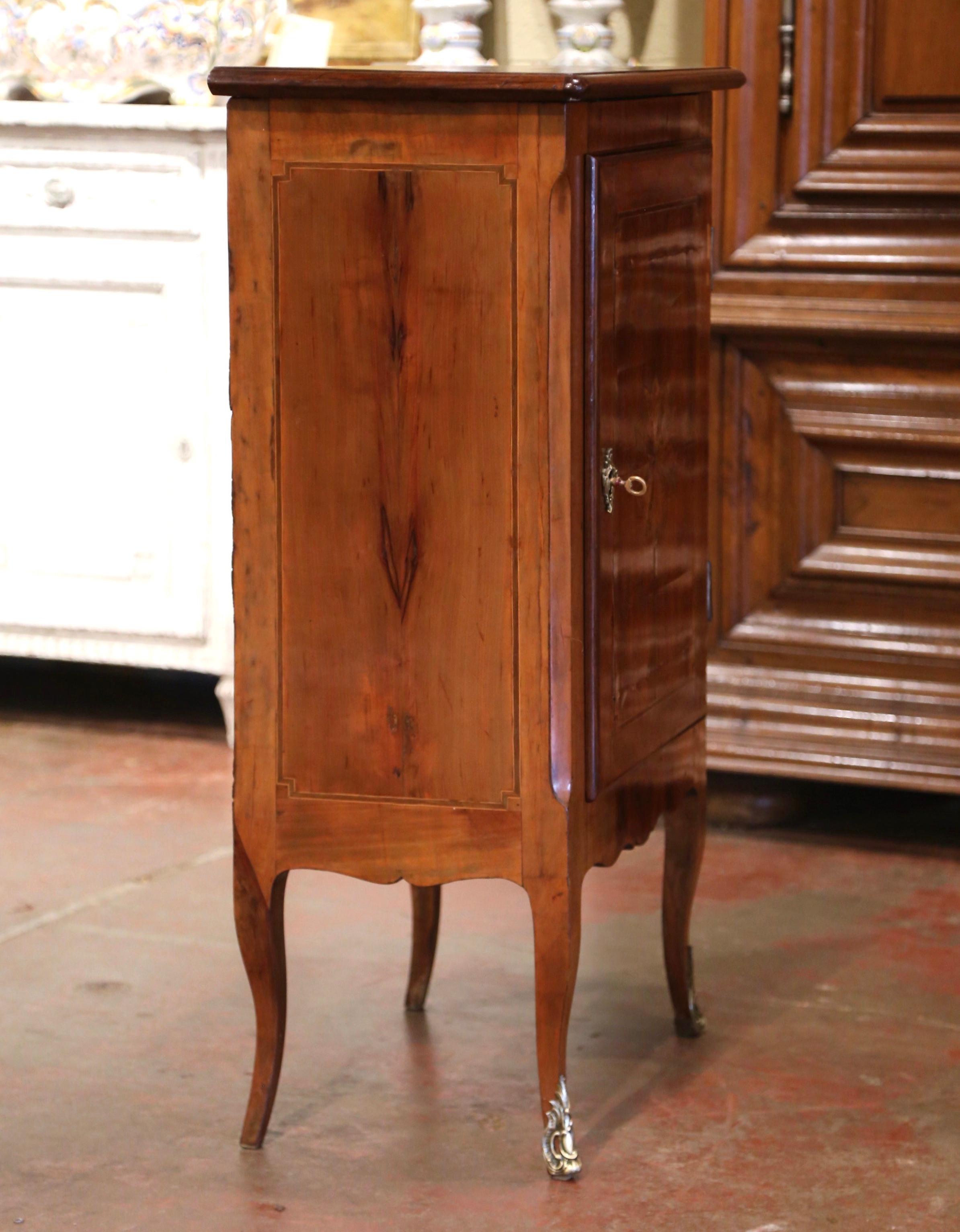 19th Century French Louis XV Inlaid Walnut Confiturier Cabinet from Paris 5