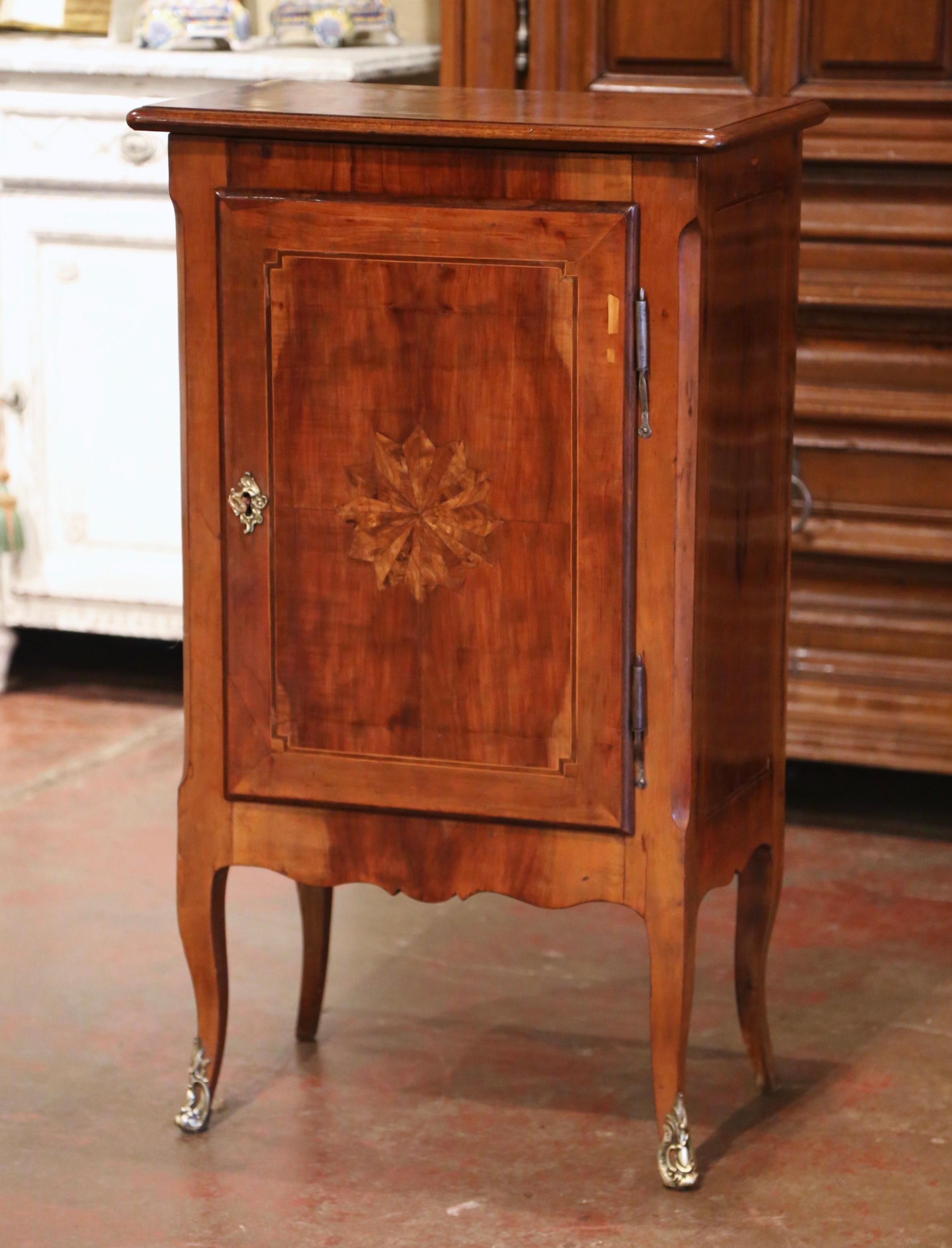 19th Century French Louis XV Inlaid Walnut Confiturier Cabinet from Paris In Excellent Condition In Dallas, TX