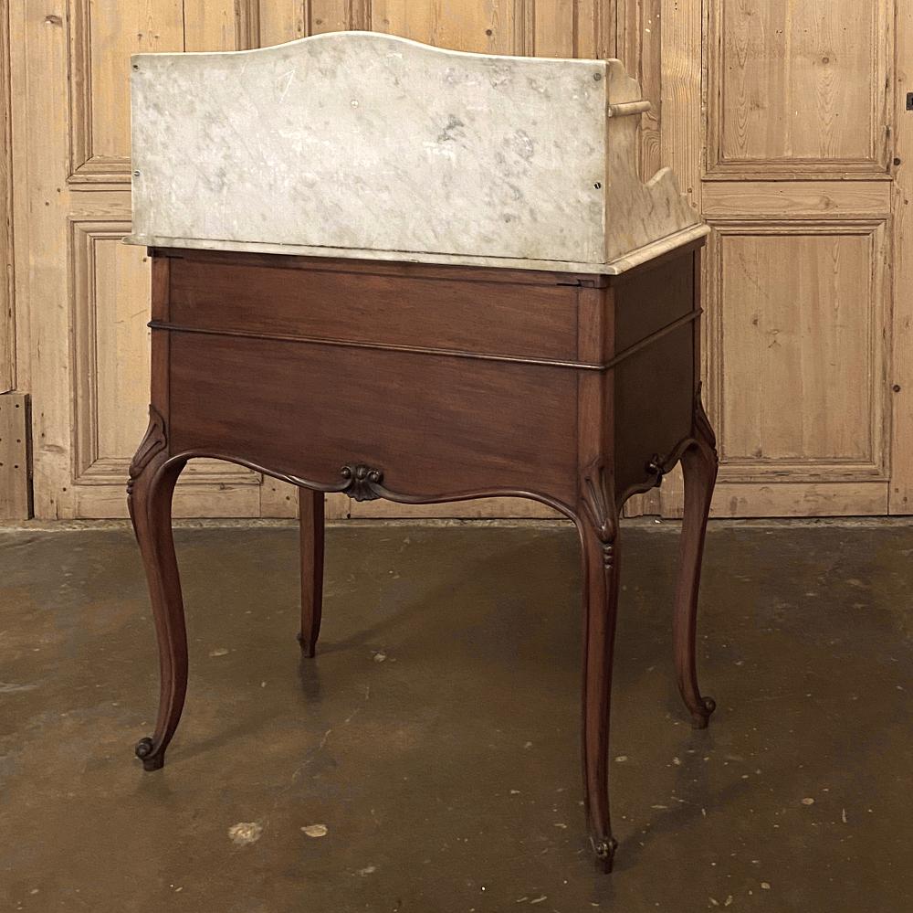 19th Century French Louis XV Mahogany Marble-Top Washstand 5