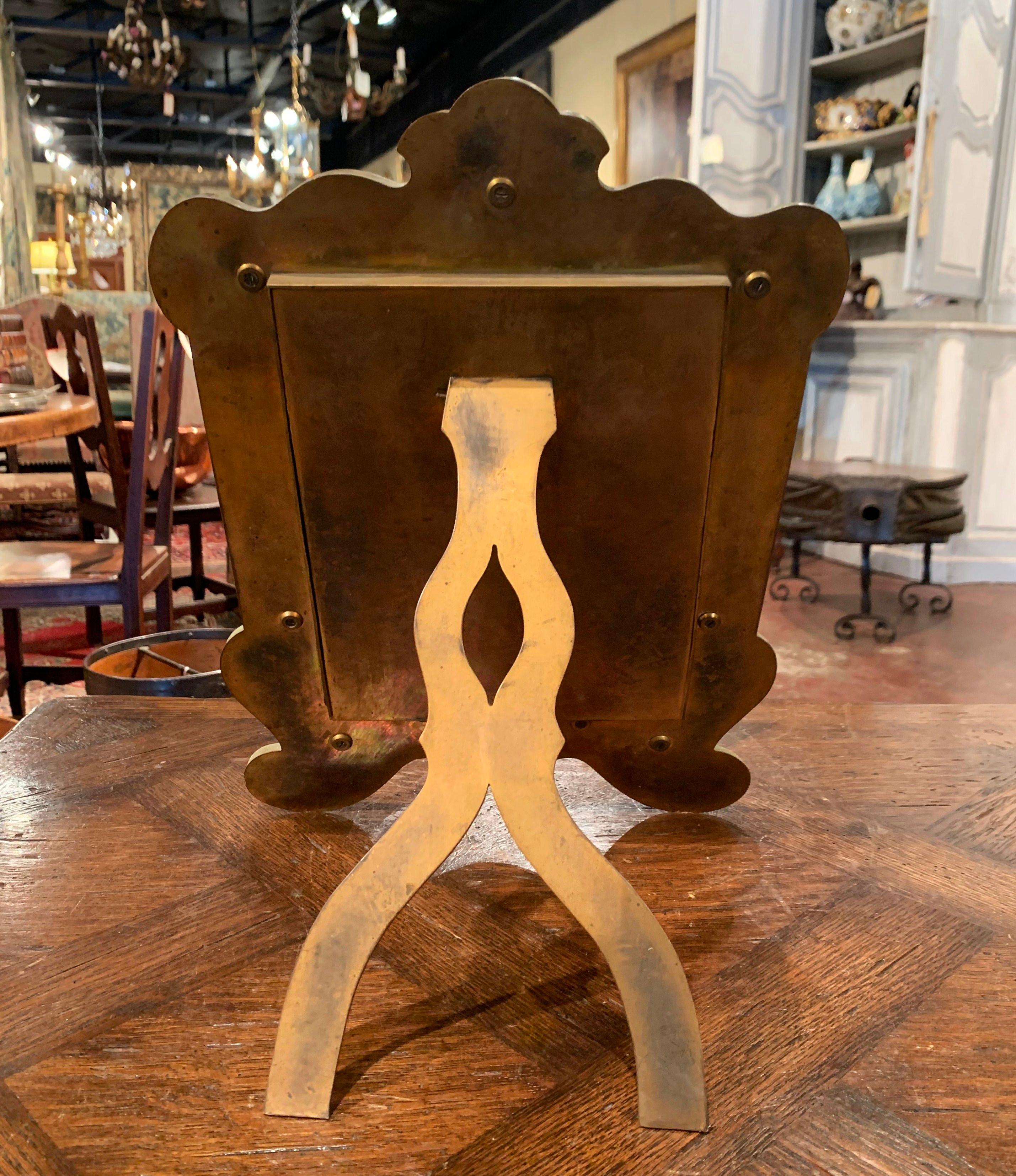 19th Century French Louis XV Marble and Champlevé Vanity Table Mirror For Sale 5