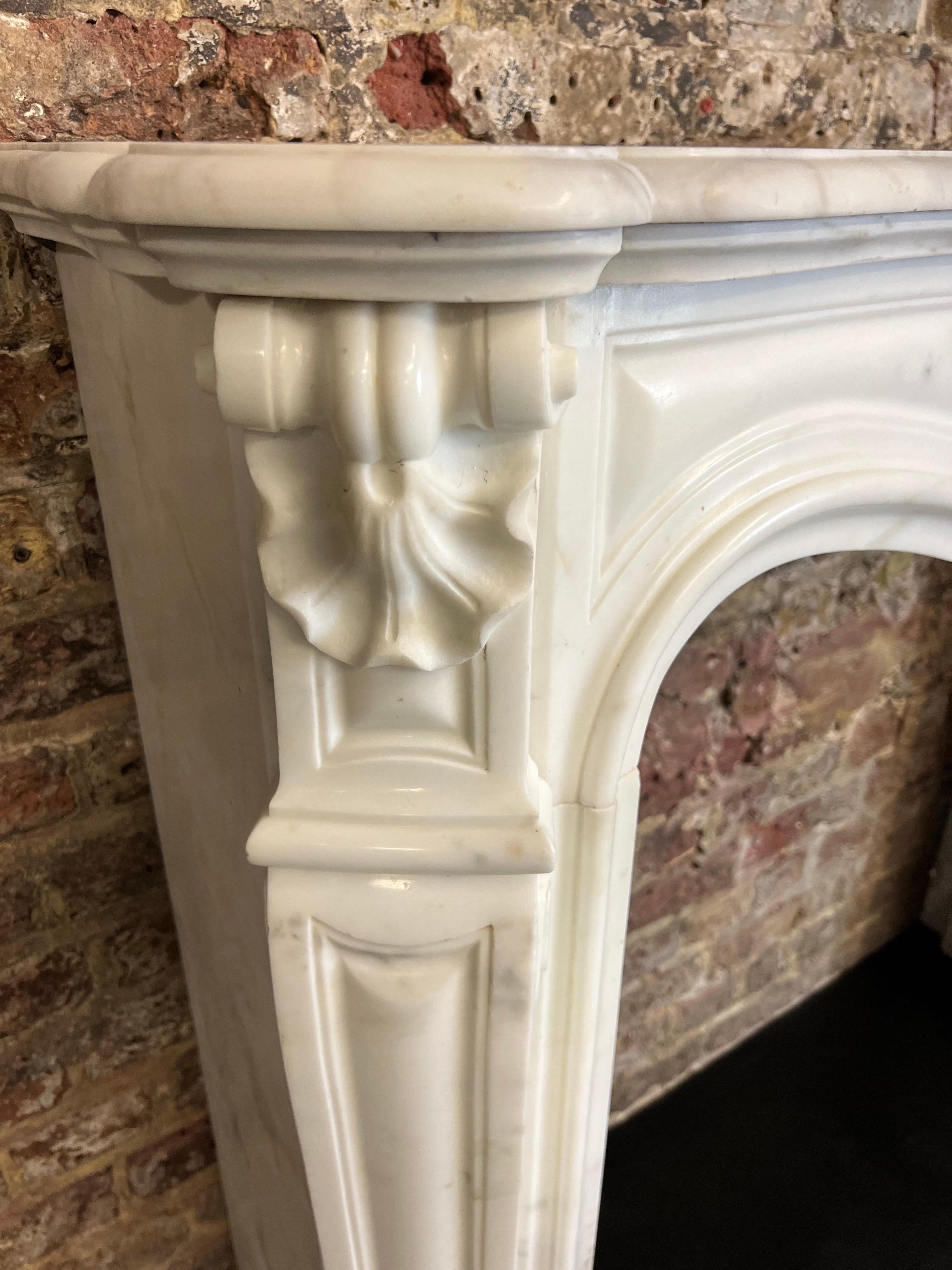 19th Century French Louis XV Marble Fireplace 6