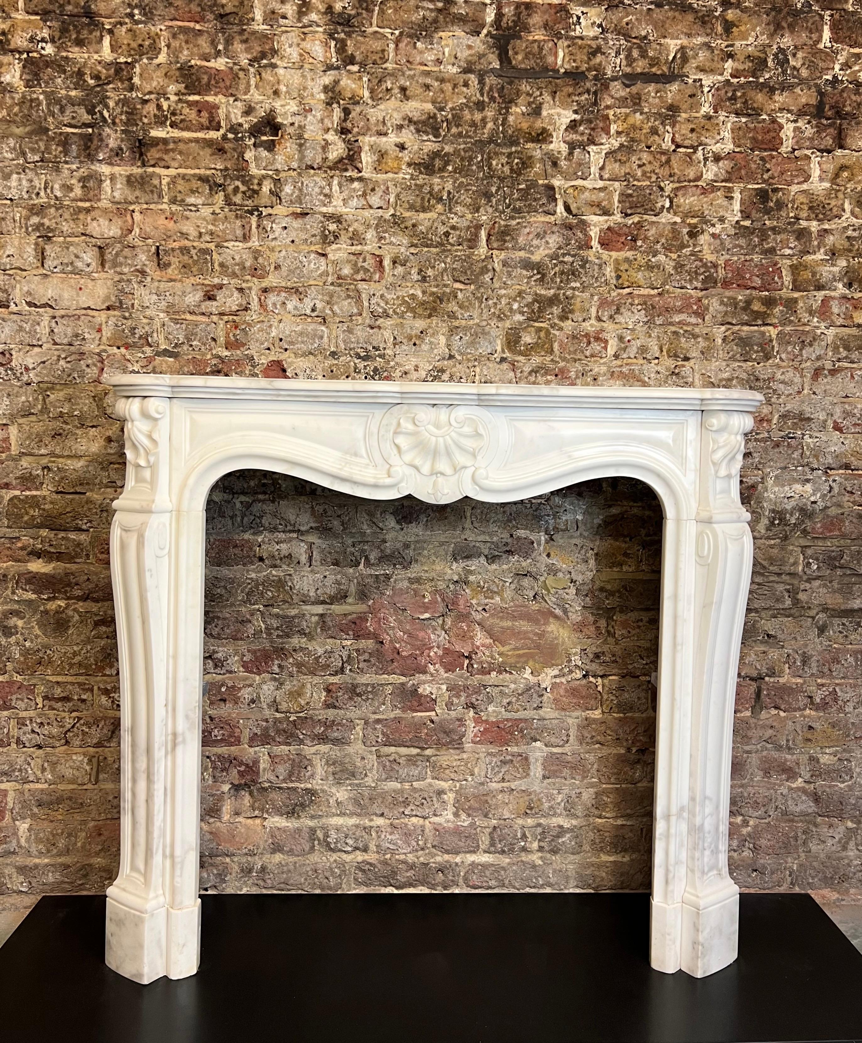 19th Century French Louis XV Marble Fireplace 7