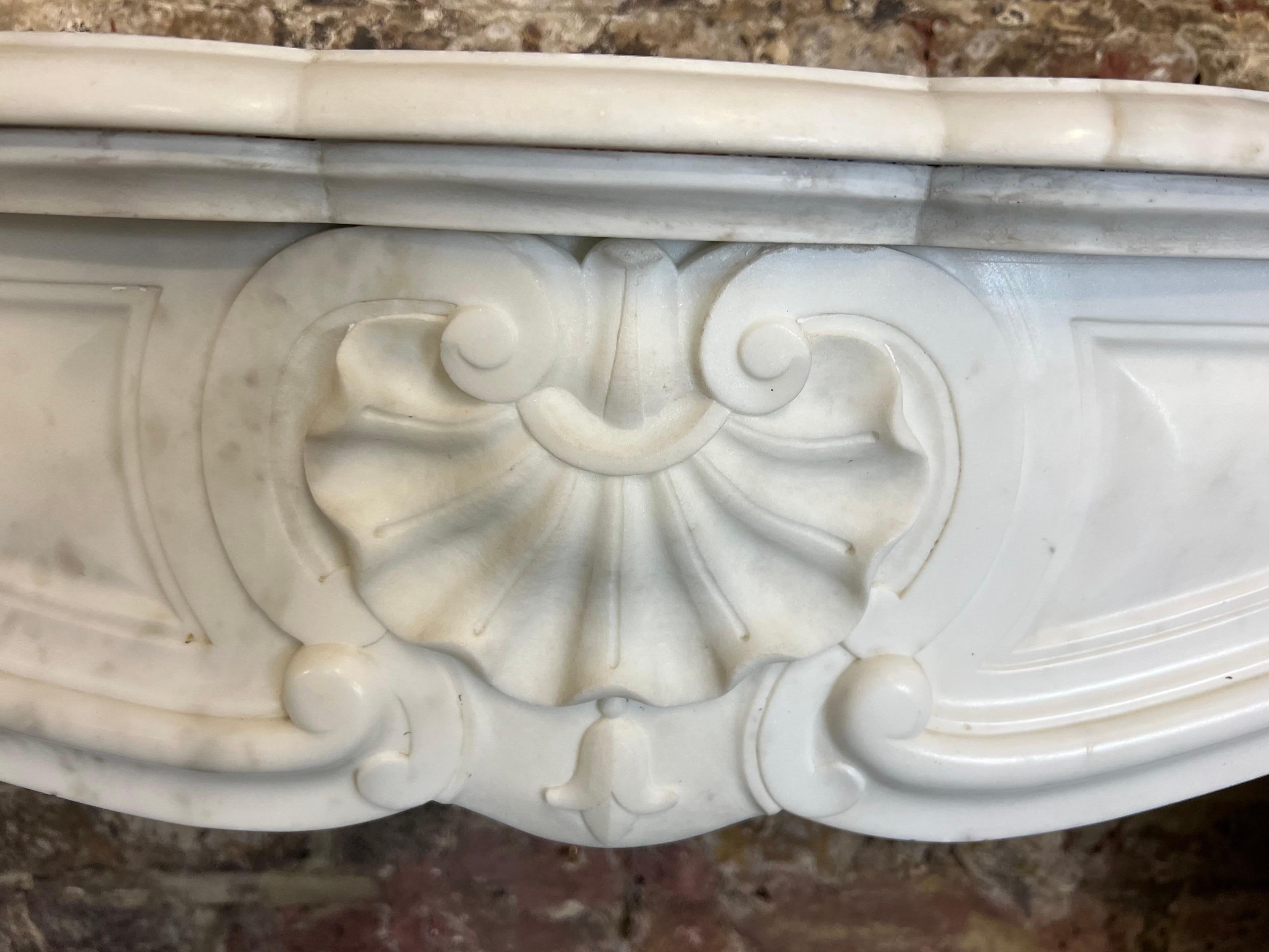 19th Century French Louis XV Marble Fireplace 8