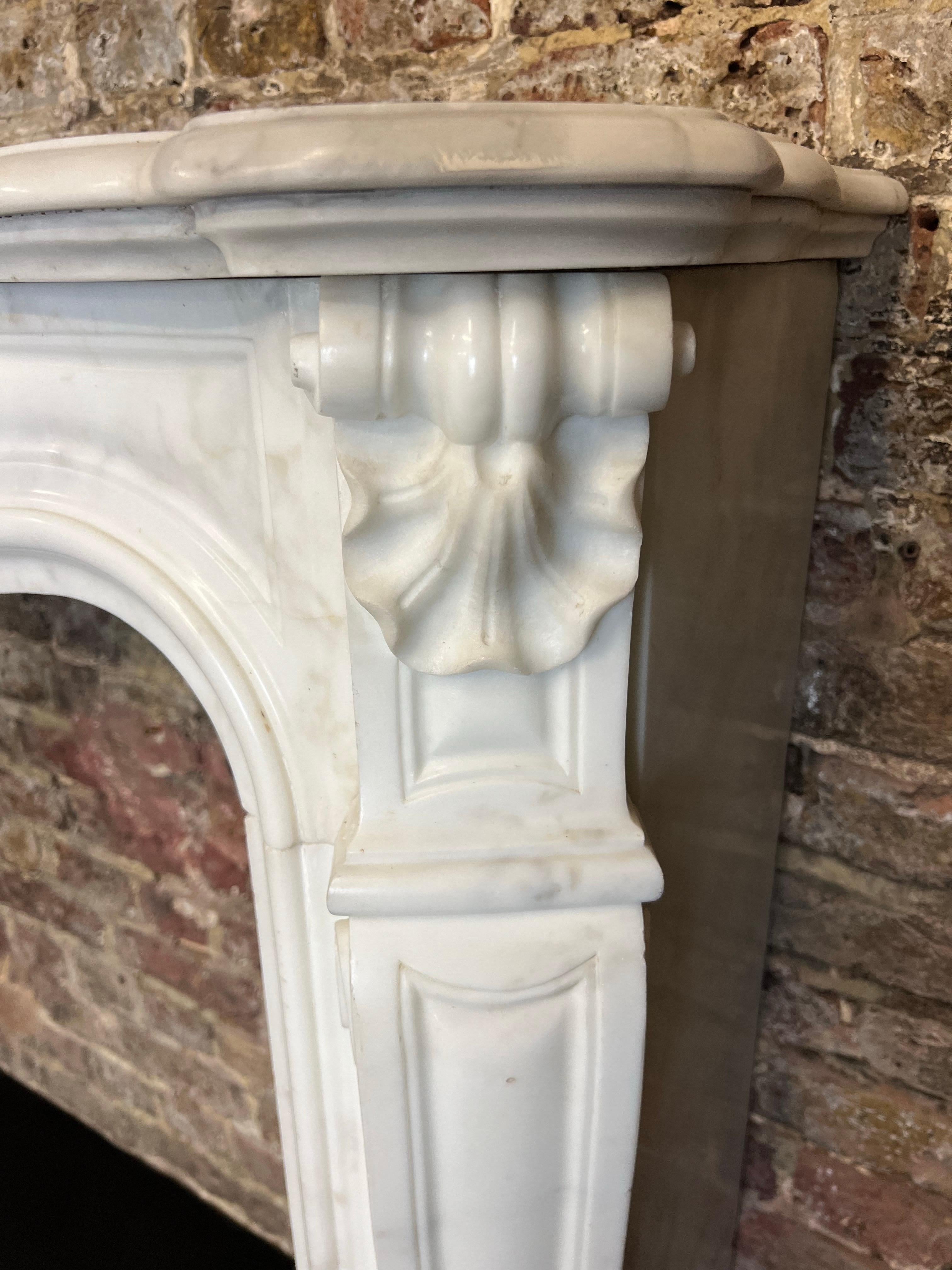 19th Century French Louis XV Marble Fireplace 10