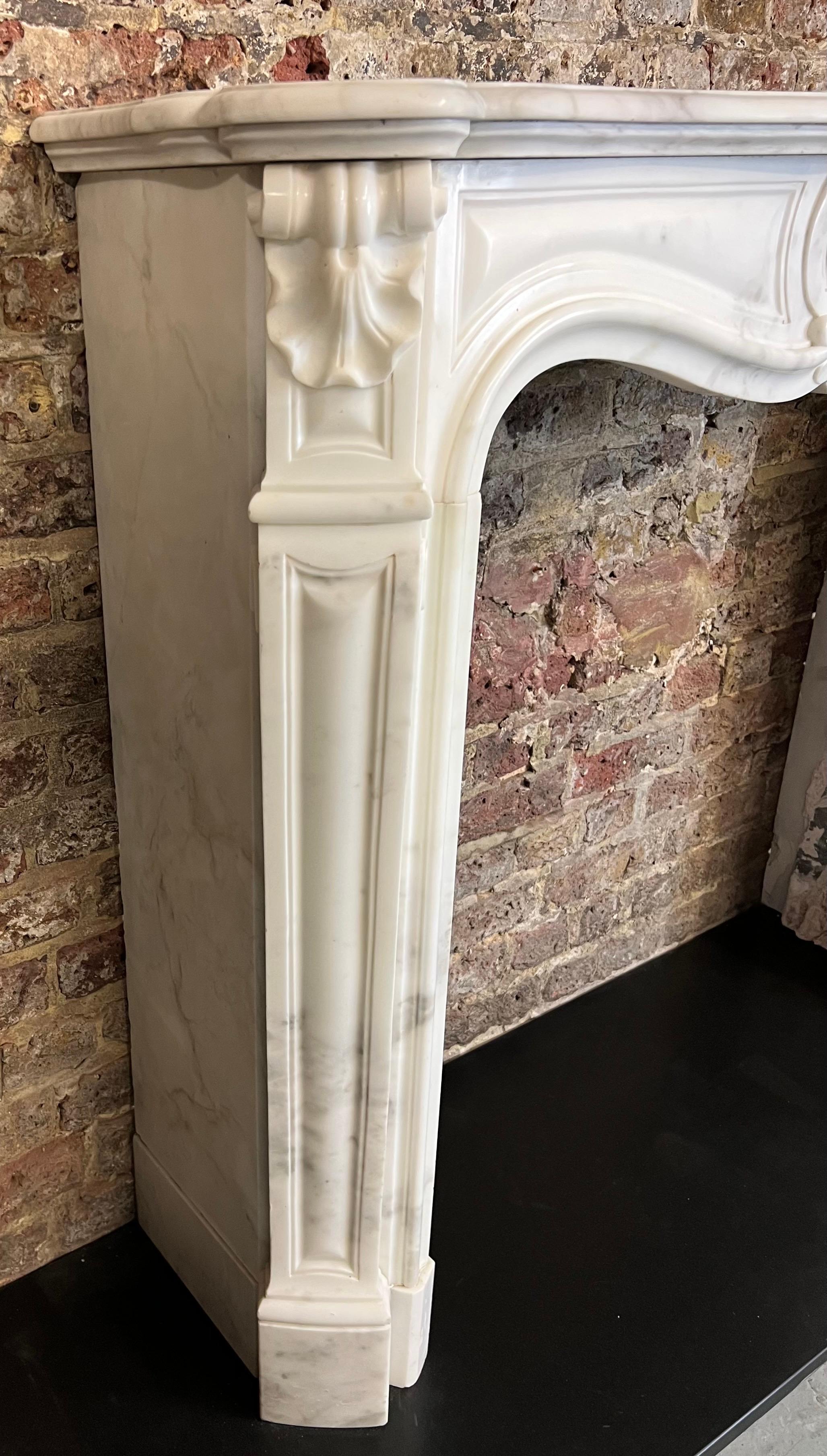 19th Century French Louis XV Marble Fireplace 11