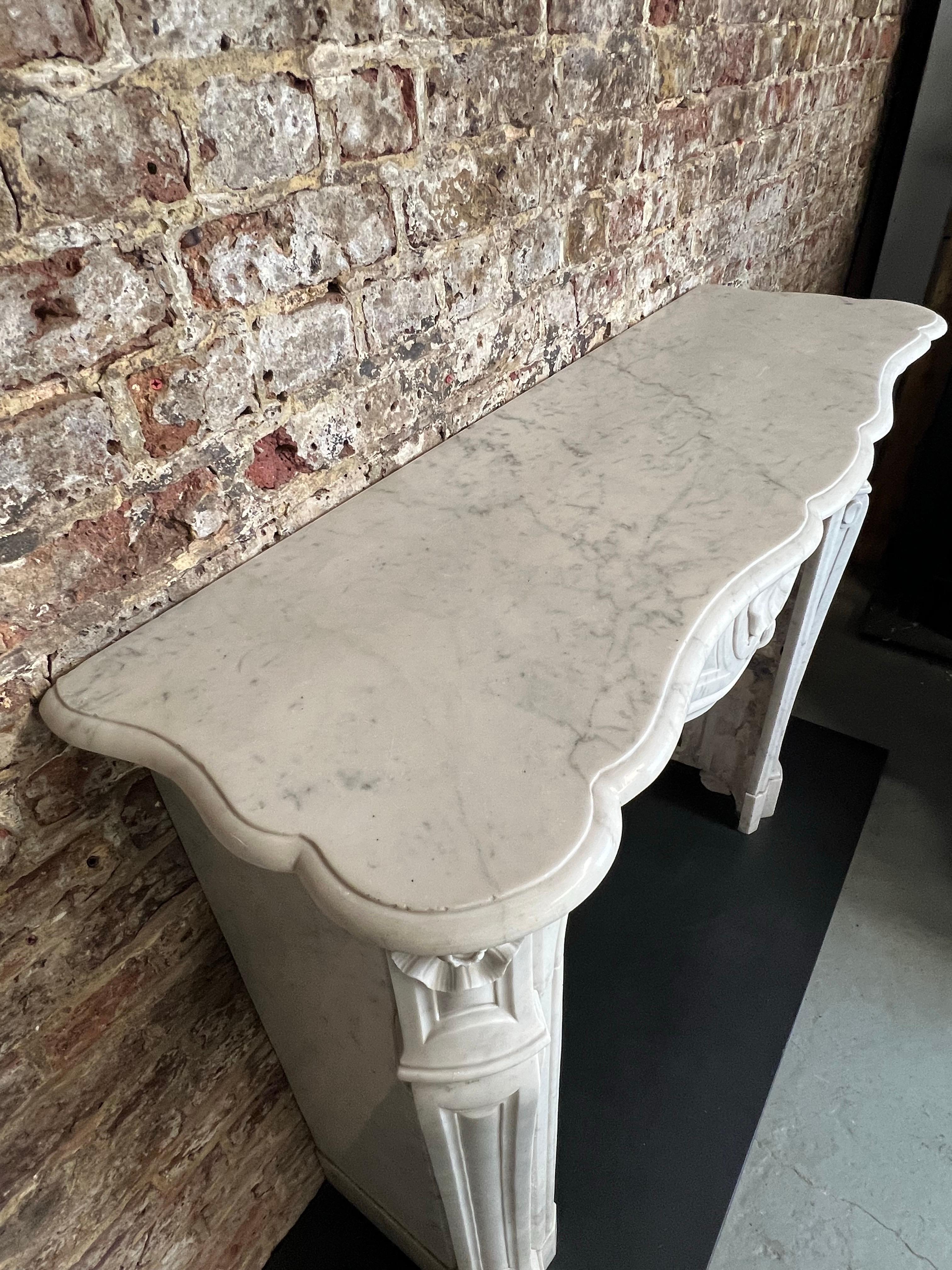 19th Century French Louis XV Marble Fireplace For Sale 12