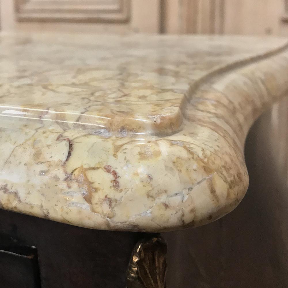 19th Century French Louis XV Marble-Top Bombe Commode 10