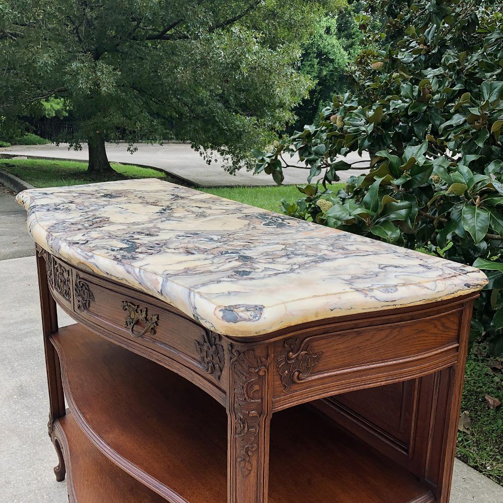 19th Century French Louis XV Marble Top Dessert Buffet For Sale 7