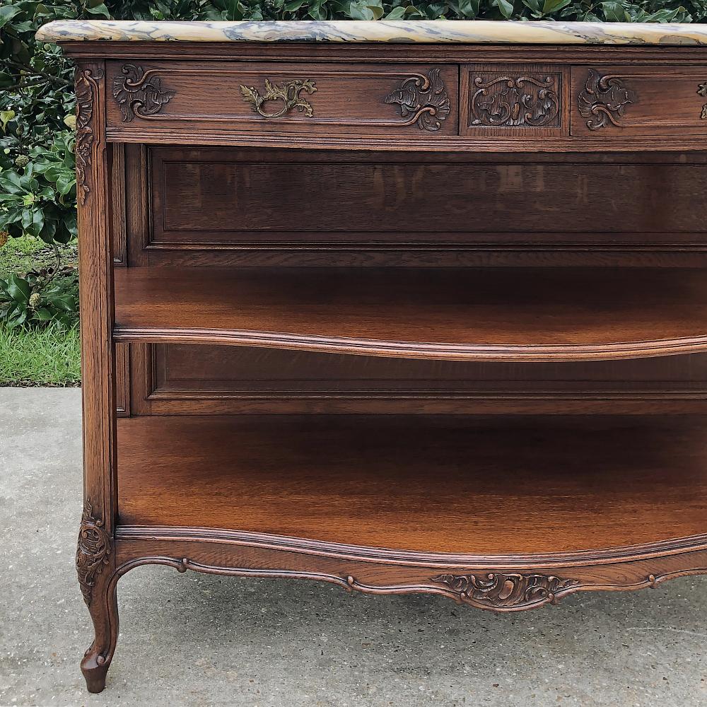 Late 19th Century 19th Century French Louis XV Marble Top Dessert Buffet For Sale