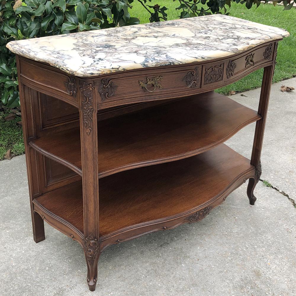 19th Century French Louis XV Marble Top Dessert Buffet For Sale 2