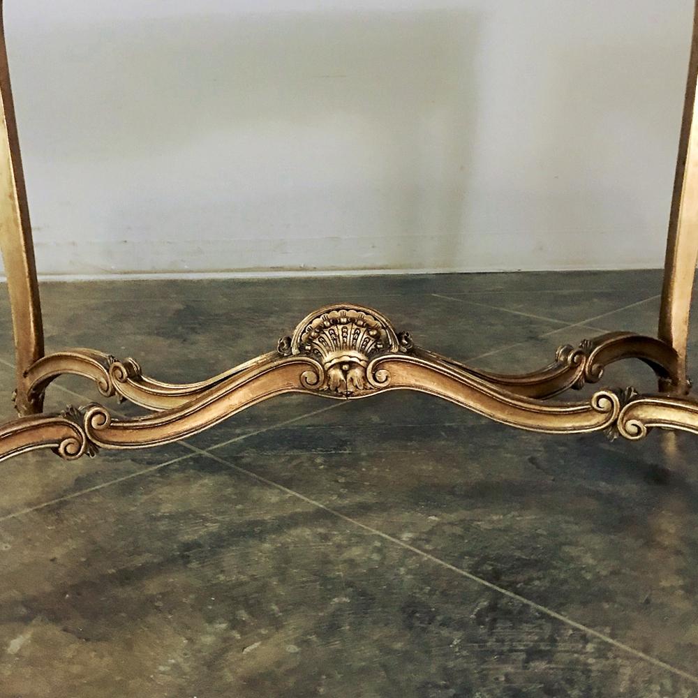 19. Jahrhundert Französisch Louis XV Marmorplatte Giltwood Tisch im Zustand „Gut“ im Angebot in Dallas, TX