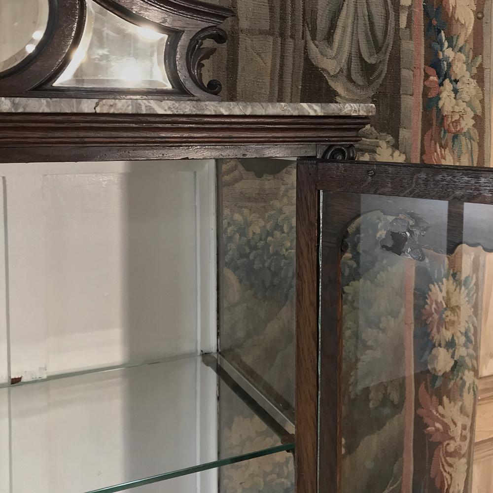 19th Century French Louis XV Marble Top Vitrine (Spiegel)