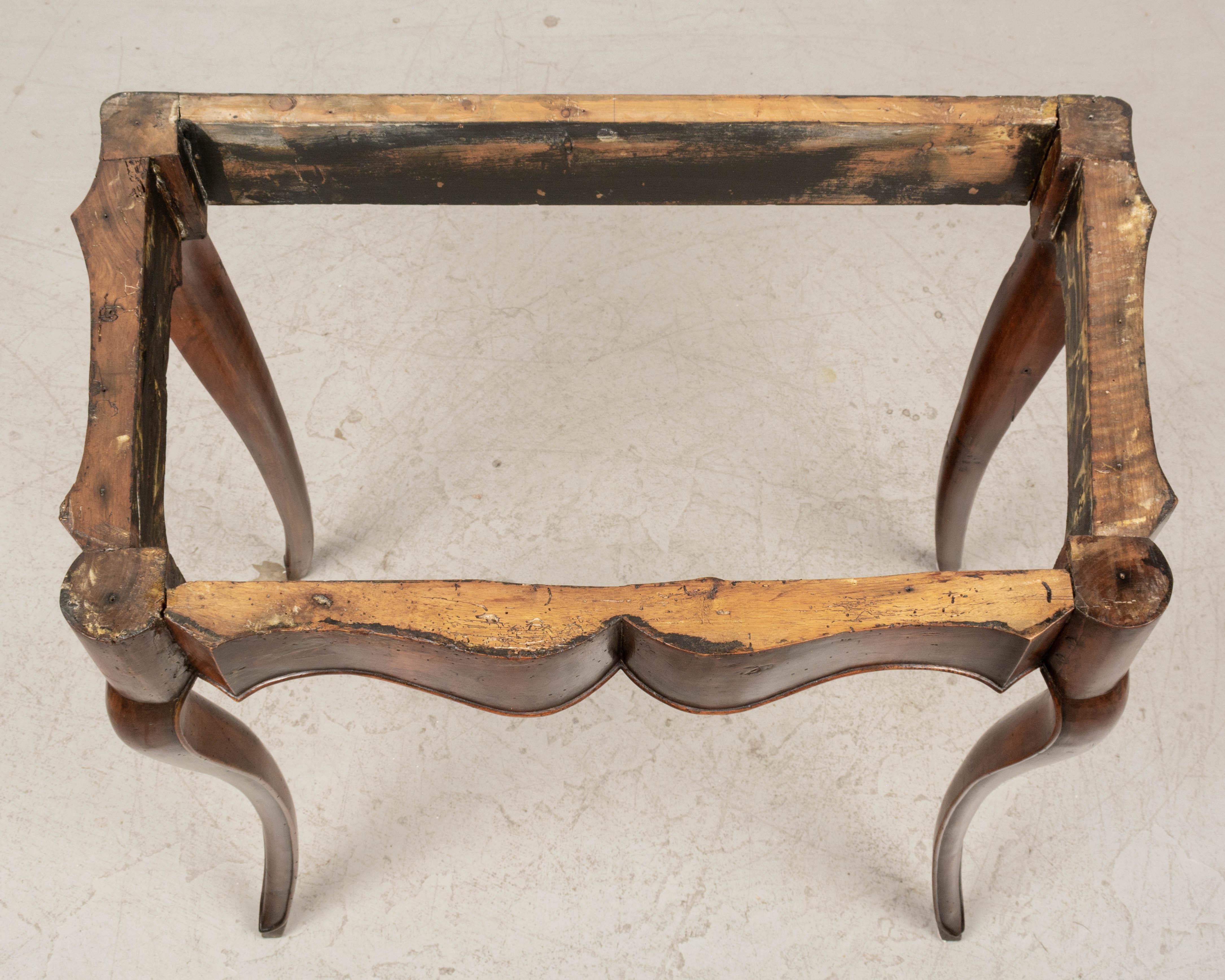 19th Century, French Louis XV Marble Top Walnut Console Table For Sale 4