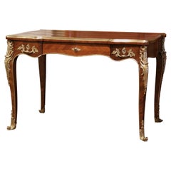 19th Century French Louis XV Marquetry Rosewood and Bronze Doré Lady's Desk
