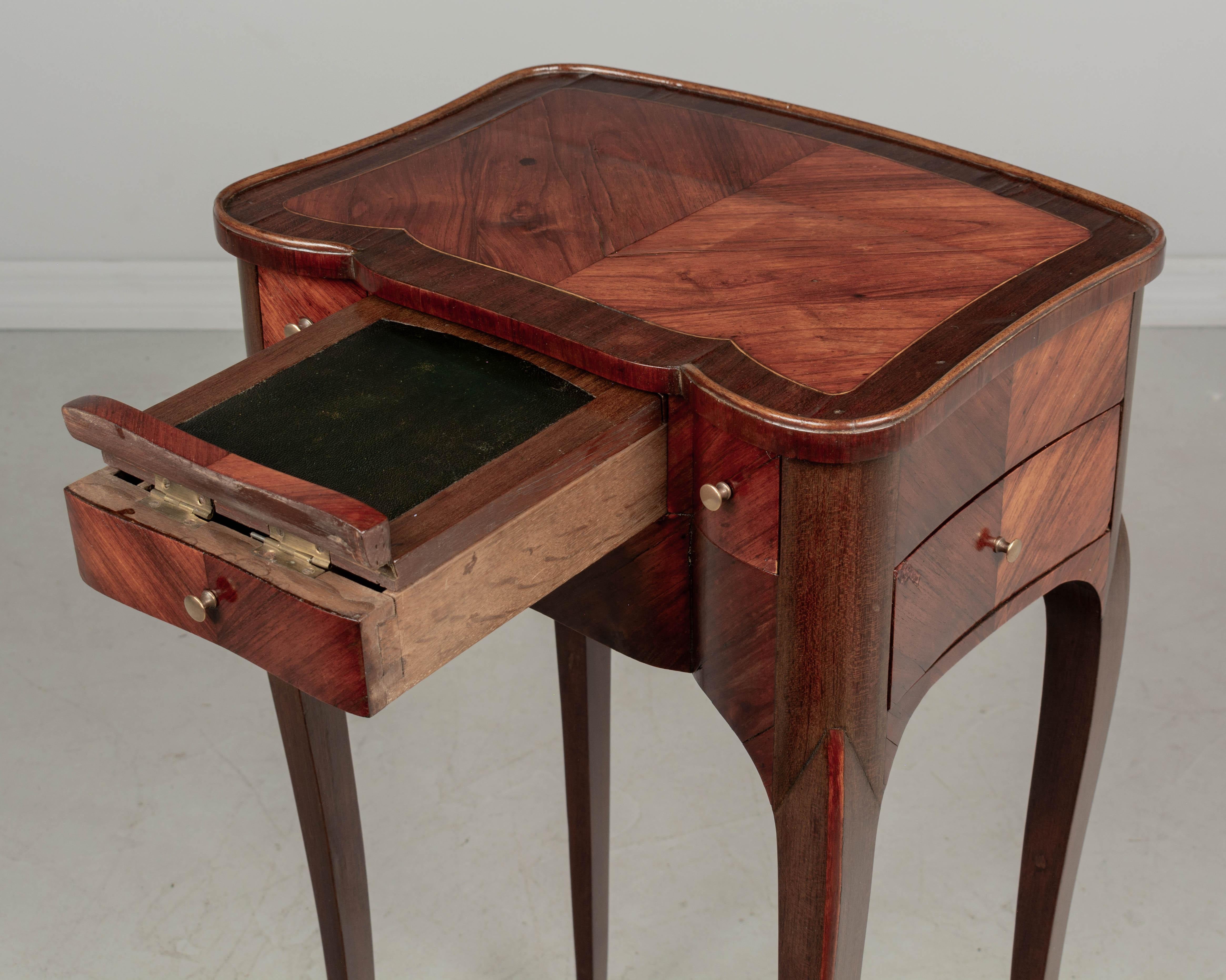 19th Century French Louis XV Marquetry Side Table For Sale 7