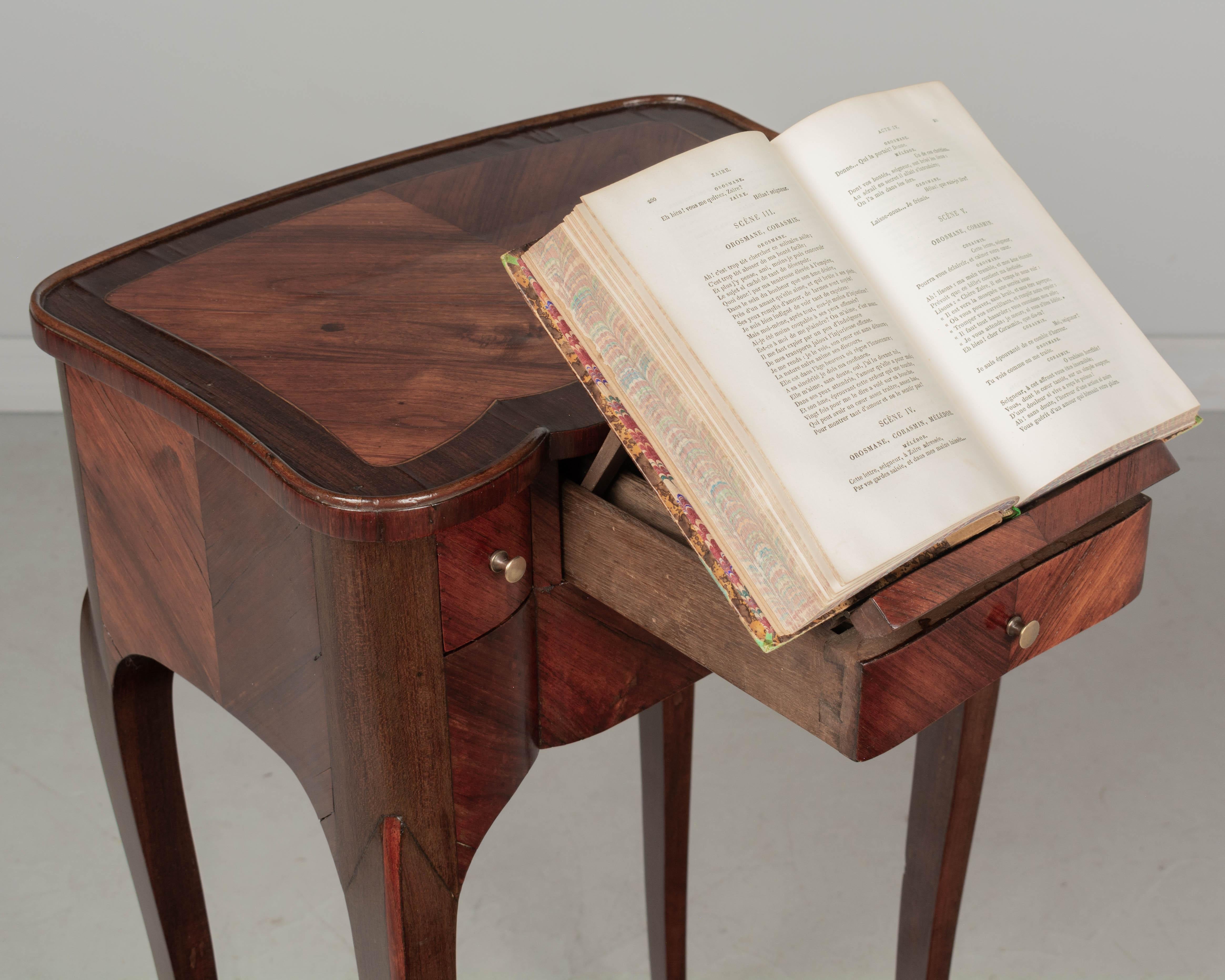 19th Century French Louis XV Marquetry Side Table For Sale 8