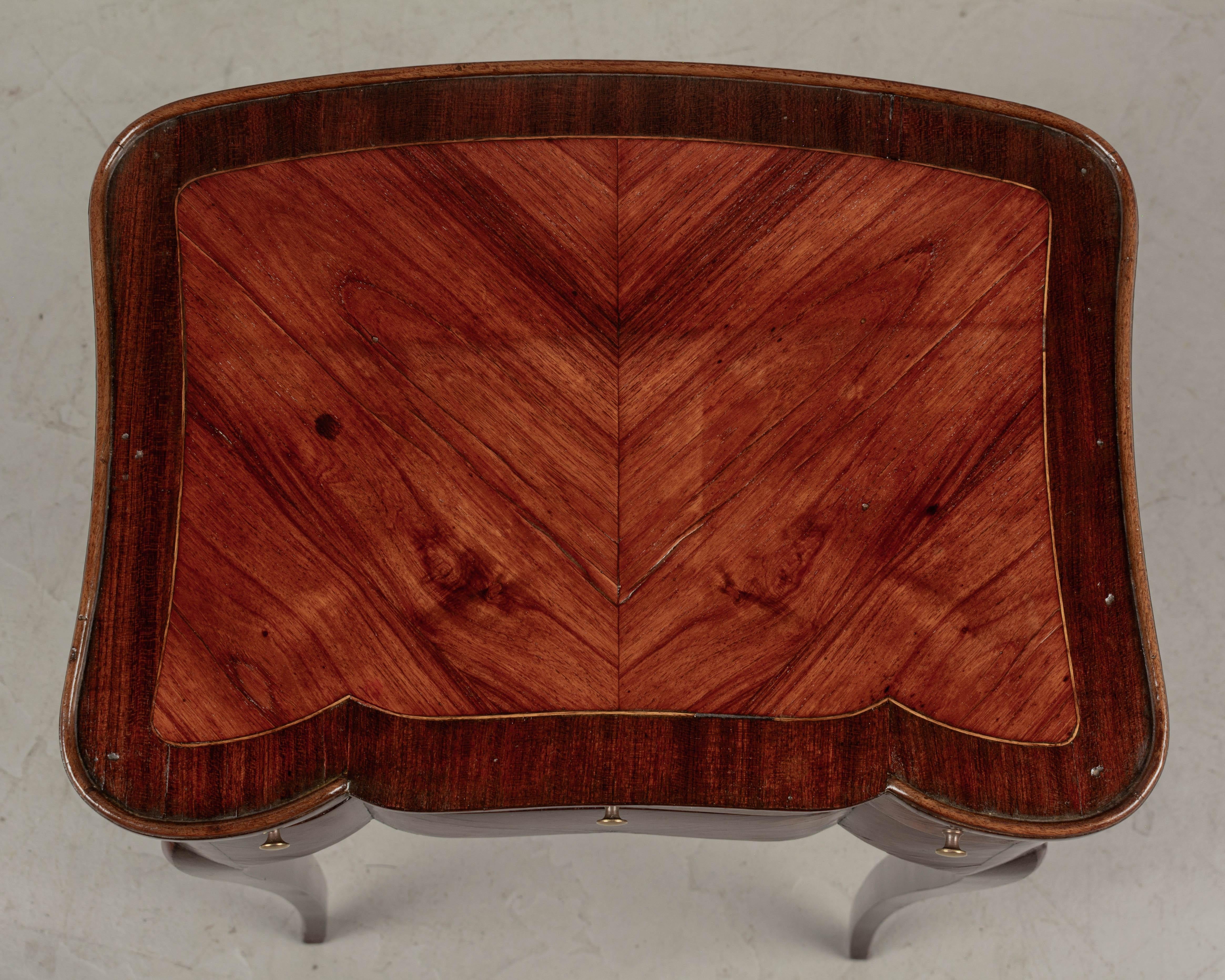 19th Century French Louis XV Marquetry Side Table For Sale 2