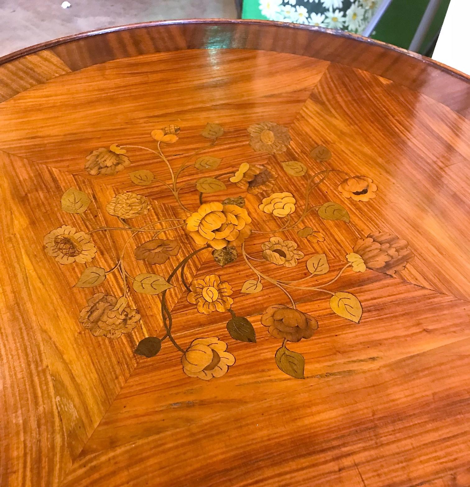 19th Century French Louis XV Marquetry Table In Good Condition In Dallas, TX