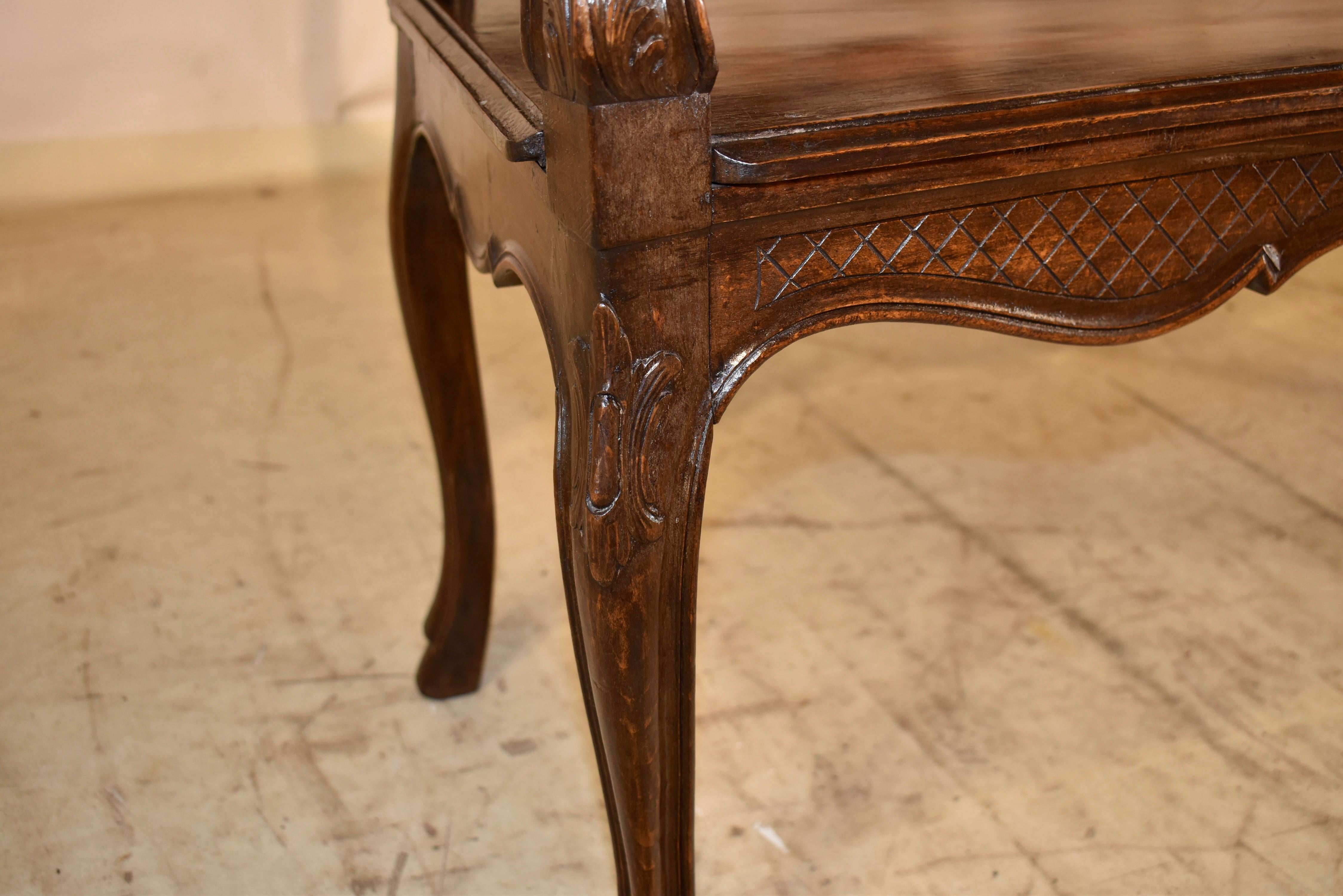 19th Century French Louis XV Oak Settee For Sale 8